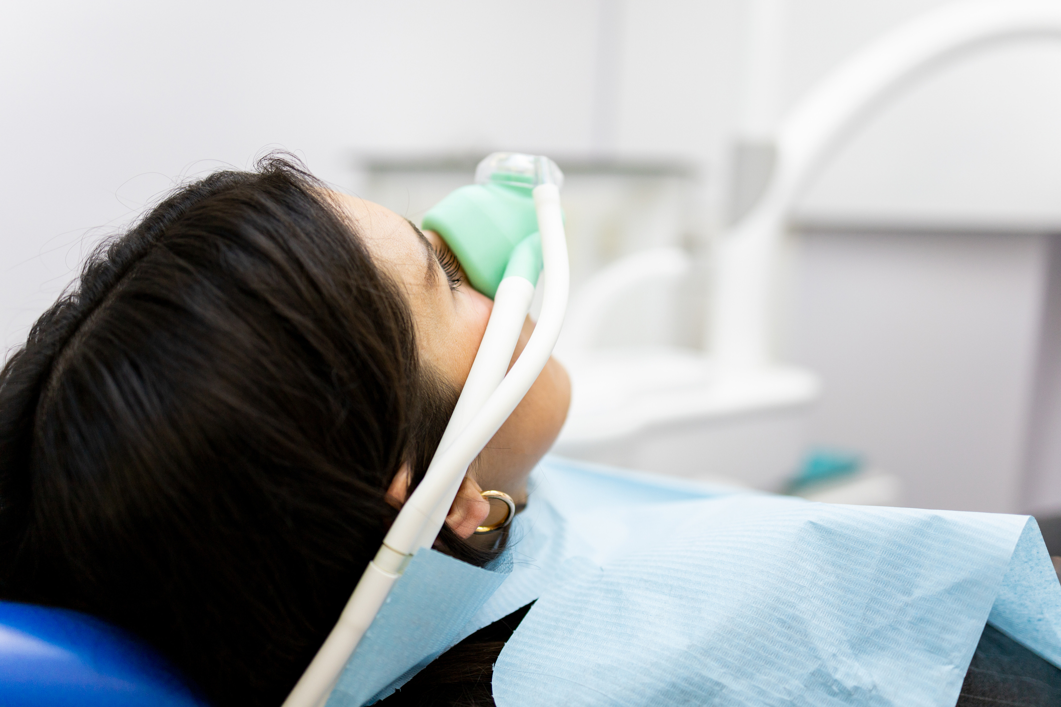 Patient undergoing nitrous oxide sedation